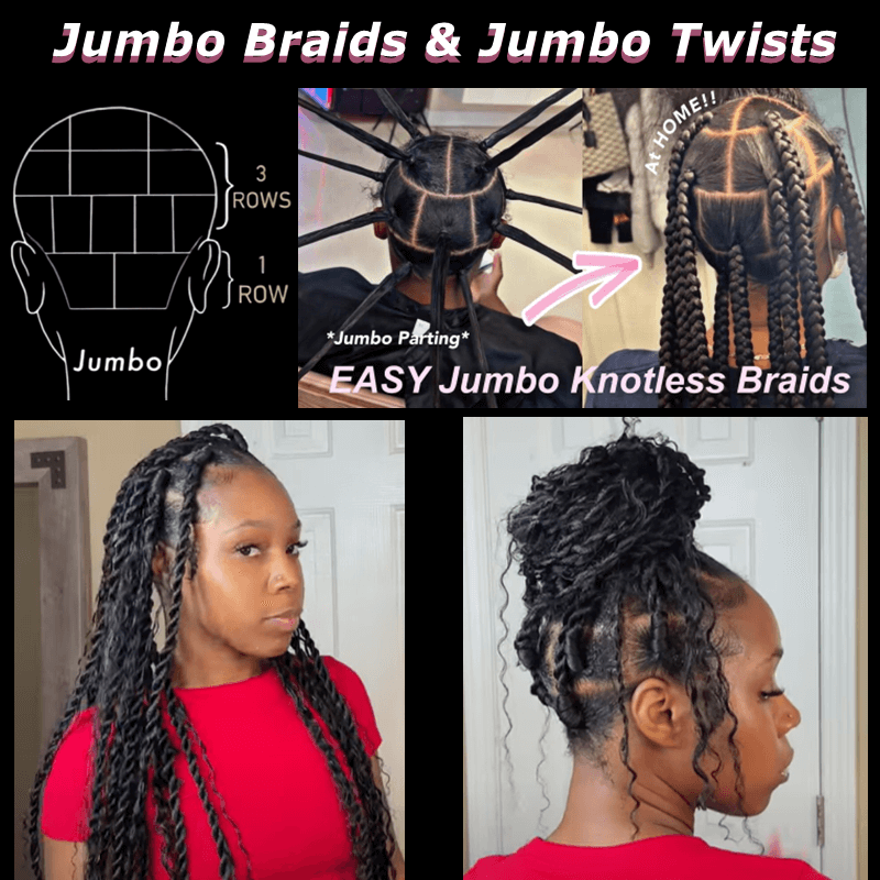 How to Jumbo Braids and Twists with Human Braiding Hair HotBraids